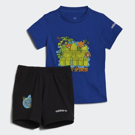 Graphic Stoked Beach Shorts-and-Tee Set