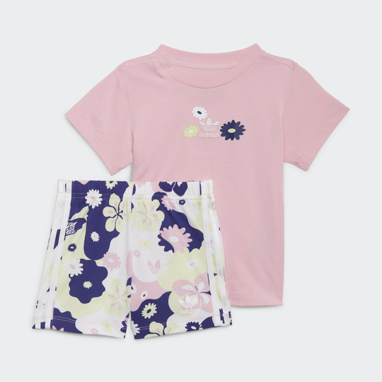 Flower Print Shorts and Tee Set