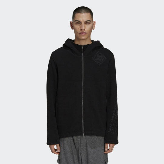 Y-3 Wooly Fleece Graphic Full Zip Hoodie