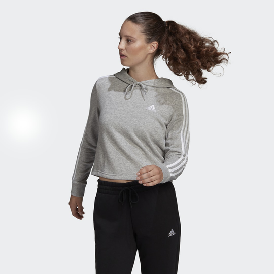 Essentials 3-Stripes Cropped Hoodie