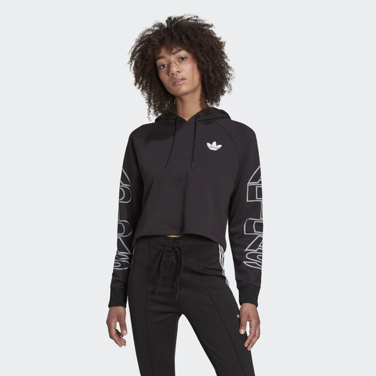 Cropped Letter Hoodie