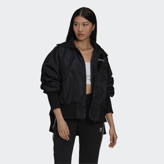 Elongated Rib Bomber Jacket
