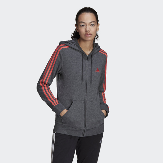 Essentials French Terry 3-Stripes Full-Zip Hoodie