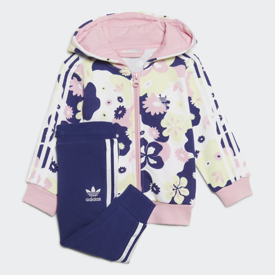 Flower Print Full-Zip Hoodie Set